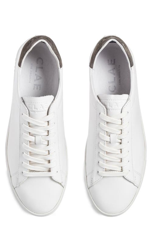 Clae Bradley Leather Sneaker In White Leather Olive Night