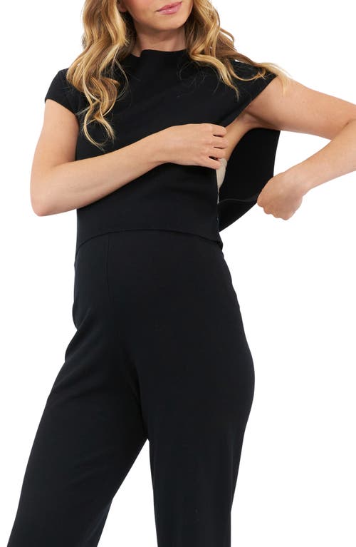 Shop Ripe Maternity Kira Knit Maternity/nursing Top In Black