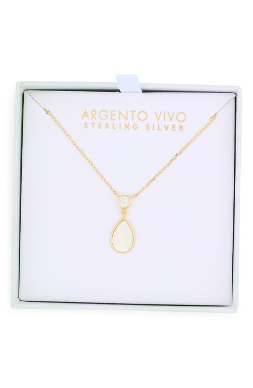 ARGENTO VIVO ARGENTO VIVO STERLING SILVER MOTHER-OF-PEARL & CUBIC ZIRCONIA PENDANT NECKLACE