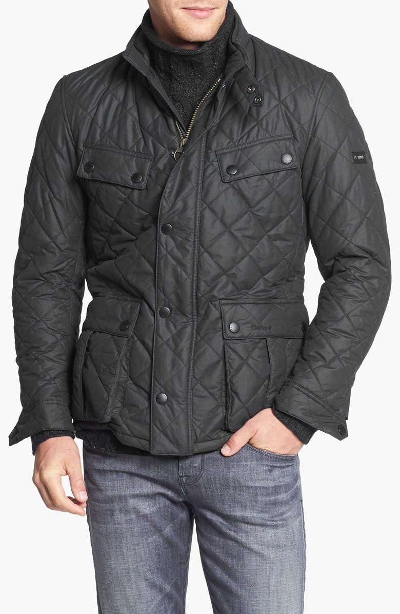 Barbour 'Sea Ariel' Quilted Moto Jacket with Elbow Patches | Nordstrom