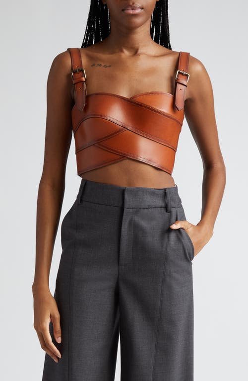 Leather Bustier in Brown