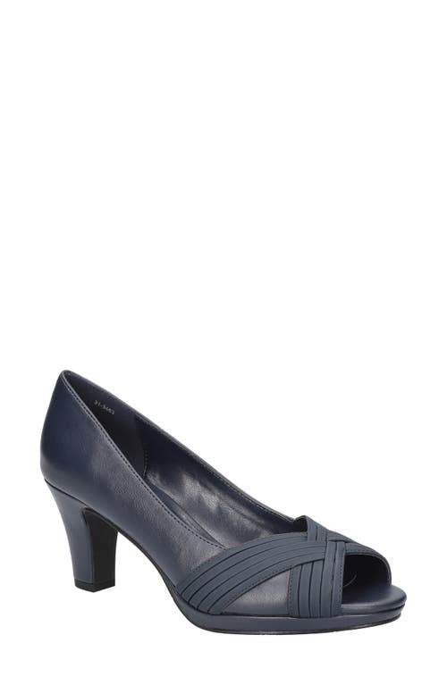 Shop Easy Street Lavish Peep Toe Pump In Navy