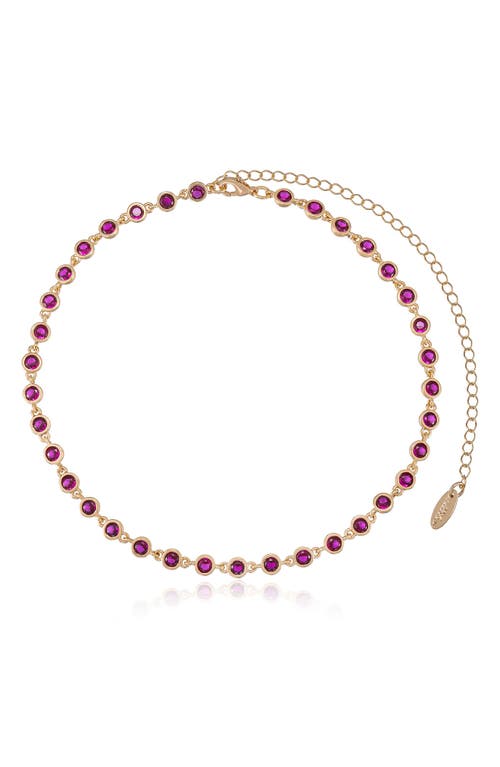 Ettika Cubic Zirconia Link Necklace in Ruby at Nordstrom