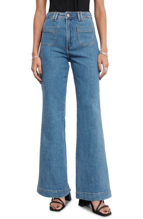 Shop & Other Stories High Waist Flare Jeans In Mid Blue