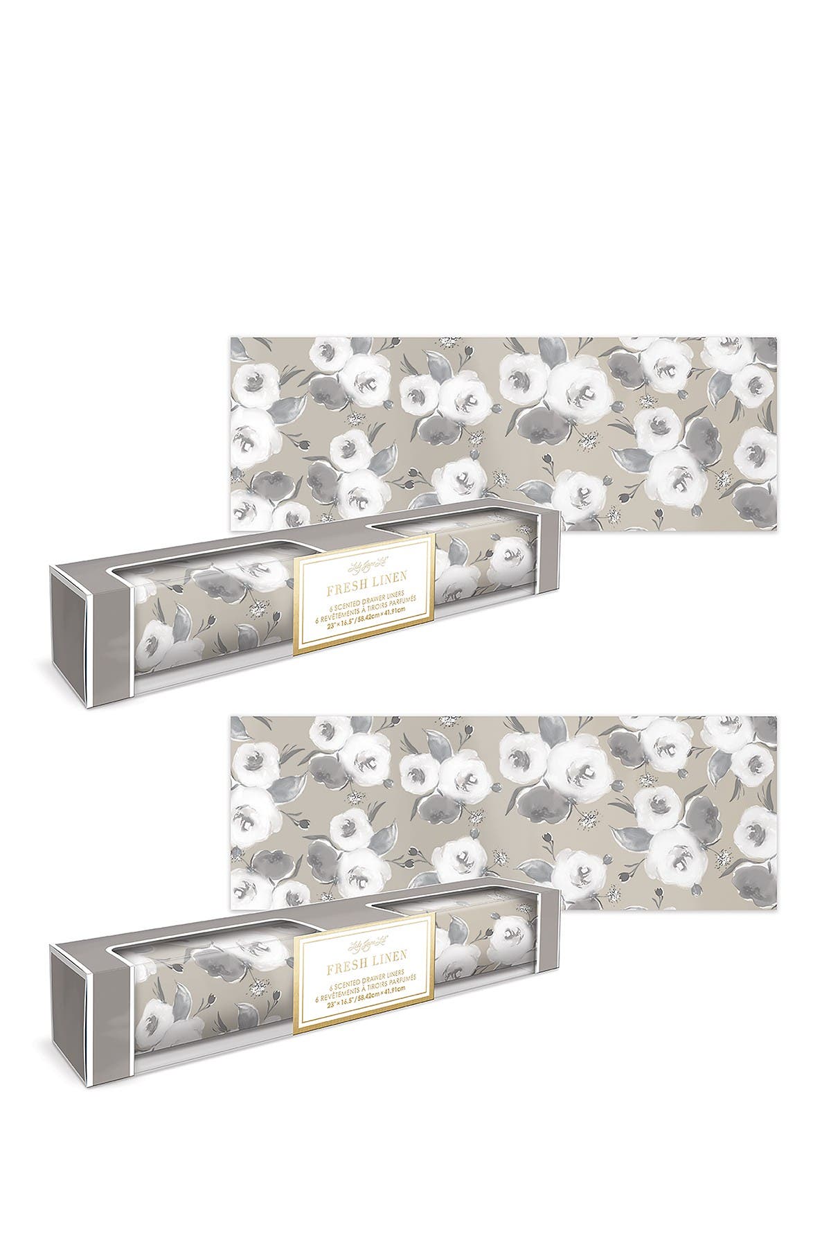 Punch Studio Fresh Linen Scented Floral Drawer Liner Set of 2
