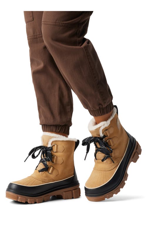 Sorel Caribou Waterproof Boots With Removable Inner Boot In Buff Nubuck Leather-brown In Curry/black