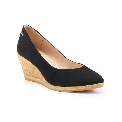 VISCATA VISCATA ROSES CANVAS V CUT ESPADRILLE WEDGES