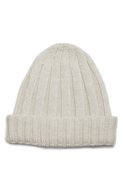 John Smedley Hickory Merino Wool Beanie in Grey Fleece 