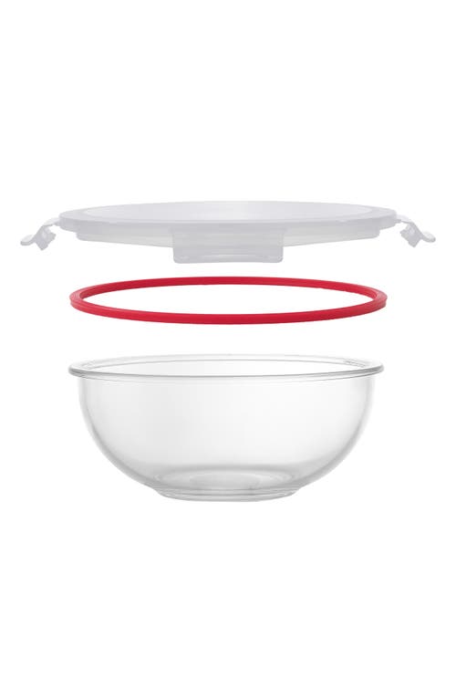 Shop Joyjolt Set Of 5 Nesting Glass Mixing Bowls With Airtight Lids In Clear/red