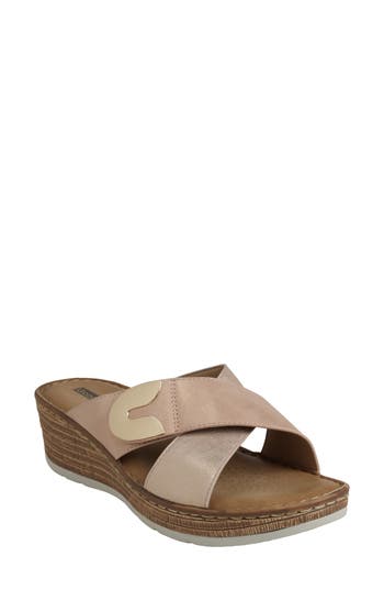 Good Choice New York Demi Platform Wedge Slide Sandal In Blush