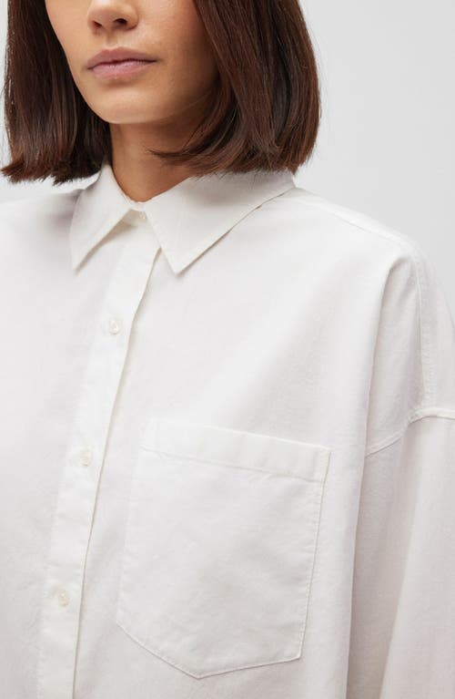Mavi Jeans Long Sleeve Cotton Button-up Shirt In White