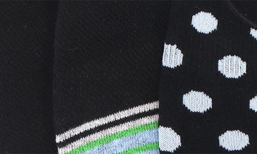Lorenzo Uomo 3-pack Fashion No-show Socks In Black Multi