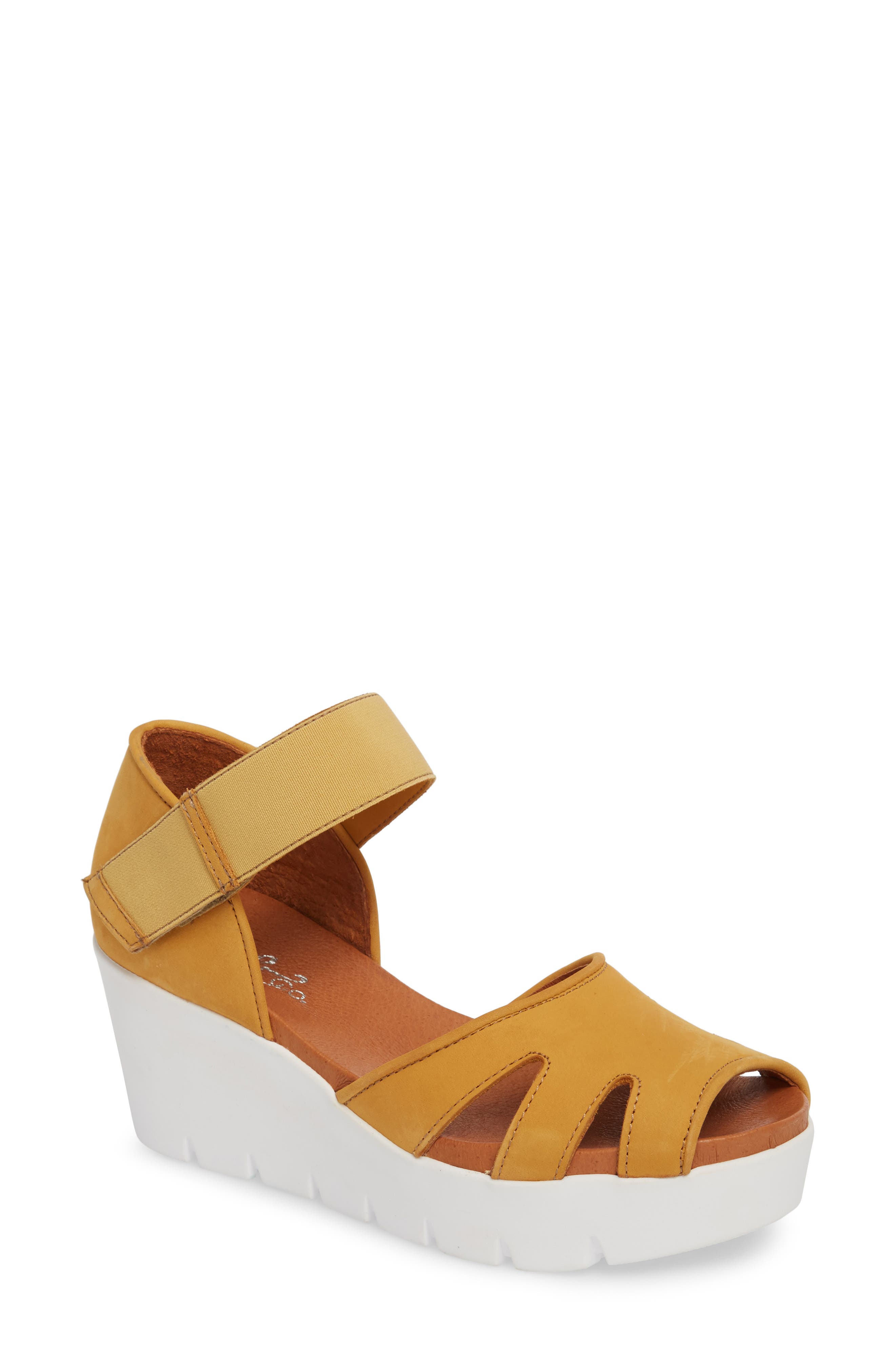 Bos. & Co. Sharon Platform Wedge Sandal - Yellow