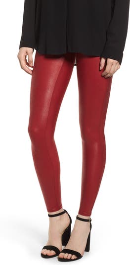 SPANX, Pants & Jumpsuits, Spanx Faux Leather Leggings In Color Wine