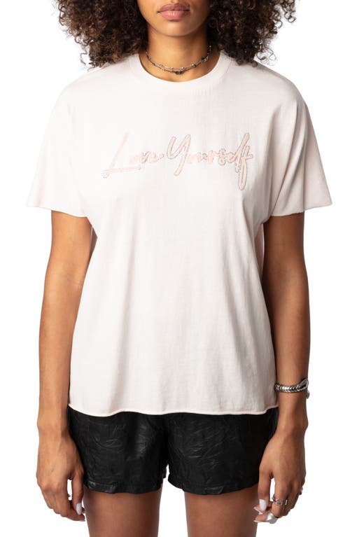 Shop Zadig & Voltaire Tommer Co Love Yourself Strass Graphic T-shirt In Sweet