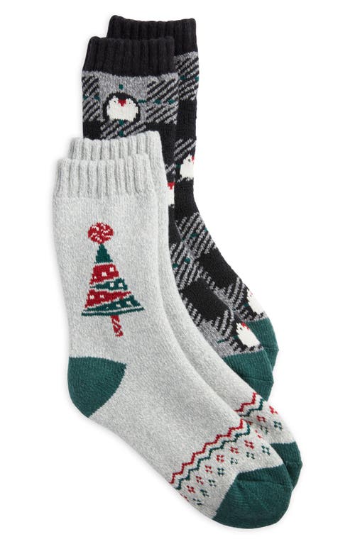 Hue 'Tis the Season Assorted 2-Pack Crew Socks in Plaid Pack 