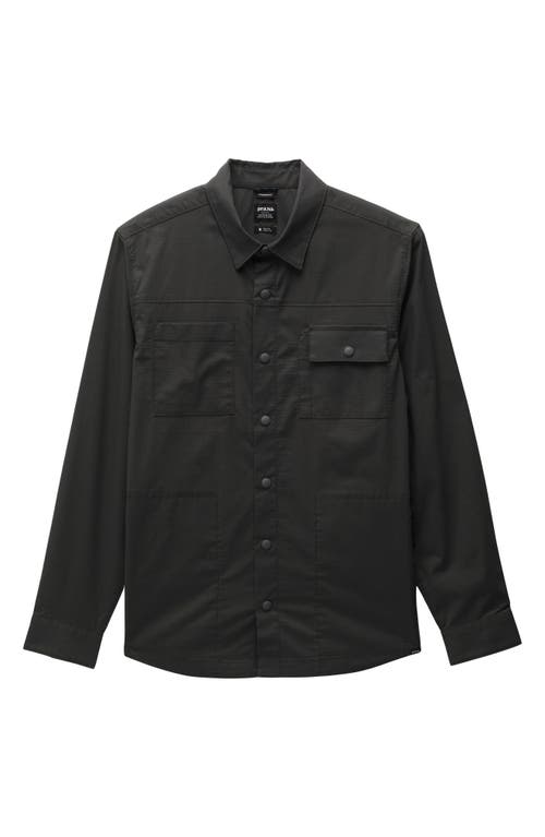 Prana Palisades Ripstop Upf Snap Front Field Shirt In Dark Iron