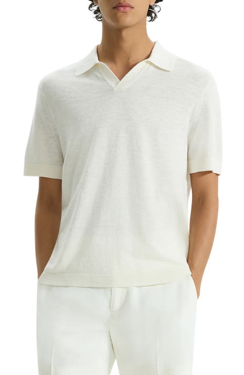 Brenan Linen Blend Polo in White - 100