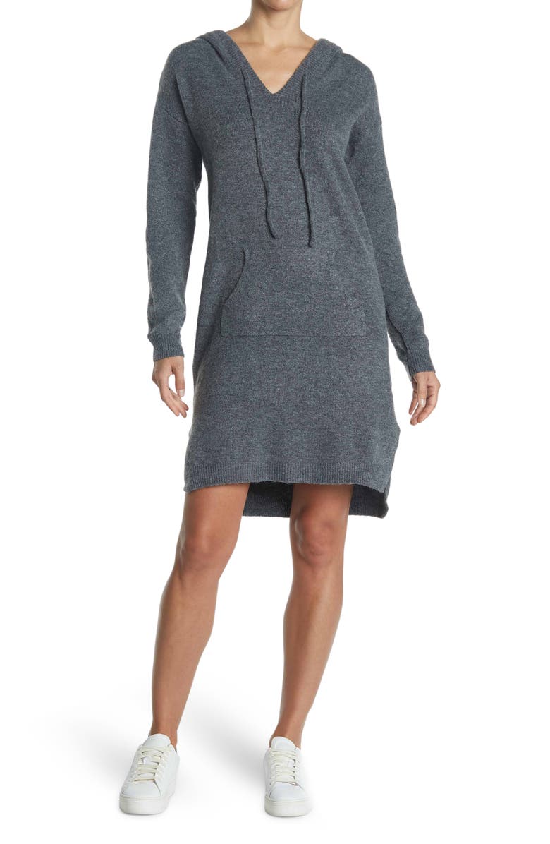 STITCHDROP Joey Hoodie Sweater Dress, Main, color, CHARCOAL