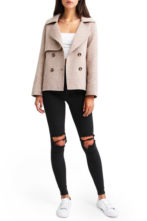 Belle & Bloom I'm Yours Wool Blend Peacoat - Beige In Beige