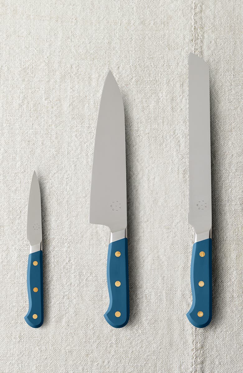 FIVE TWO BY FOOD52 Set of 3 Essential Knives, Main, color, NORDIC SEA