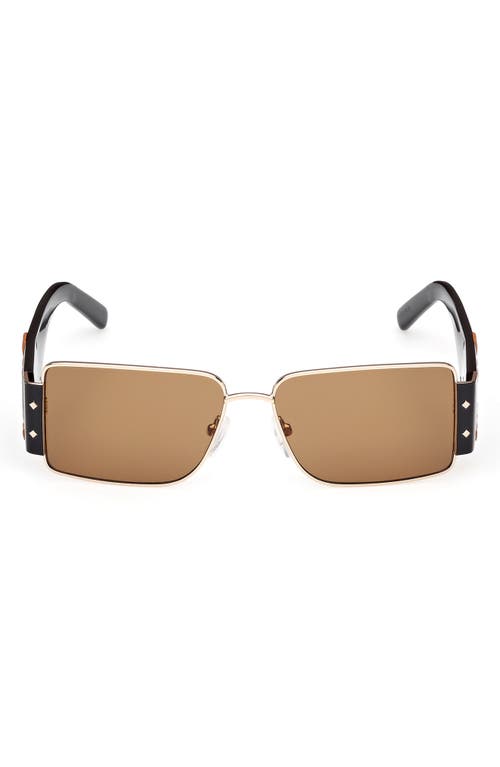 Mcm 55mm Rectangular Sunglasses In Brown