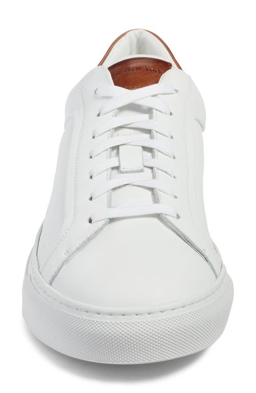 To Boot New York Knox Mens Leather Round Toe Casual And Fashion Sneakers In White/tan Leather