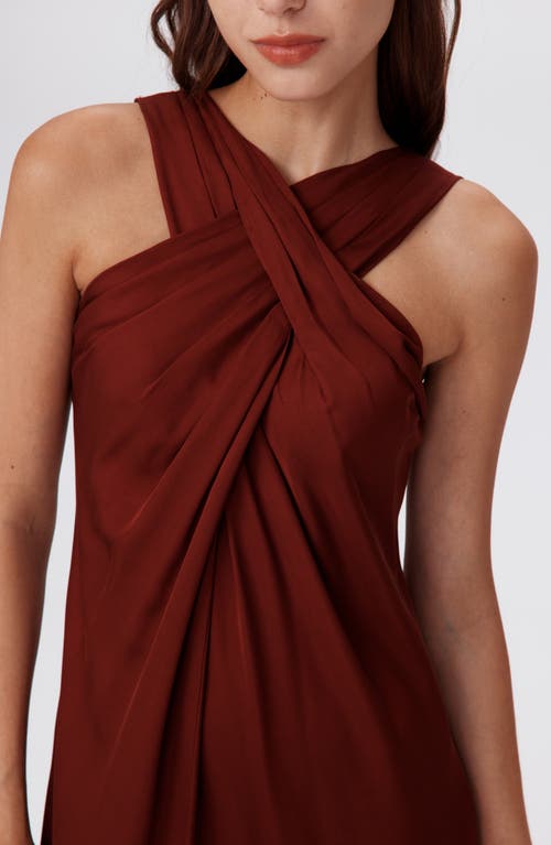 Shop Diane Von Furstenberg Alia Crossneck Maxi Dress In Chestnut