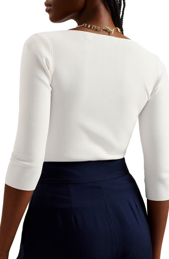 Shop Ted Baker Vallryy Square Neck Sweater In Ivory