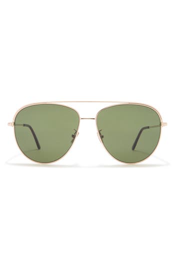 Tom Ford 62mm Navigator Sunglasses In Green