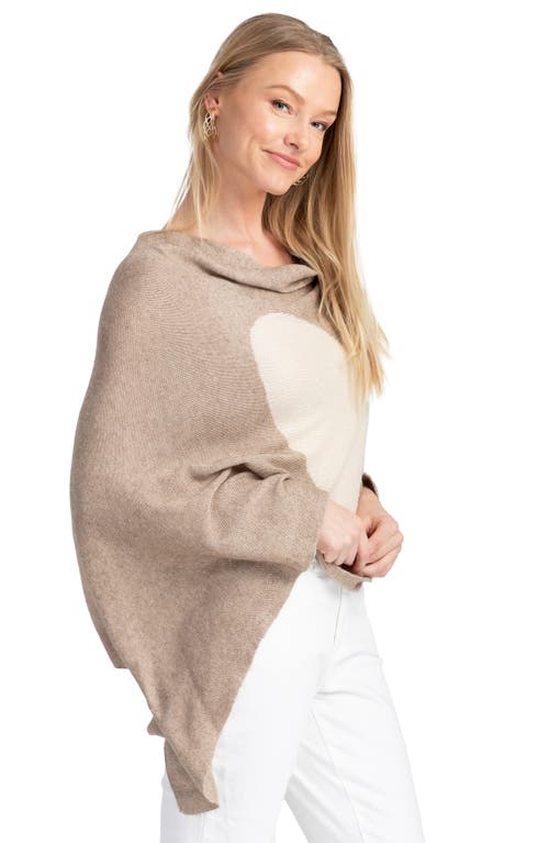 Saachi Heart Silk & Cashmere Poncho In Camel