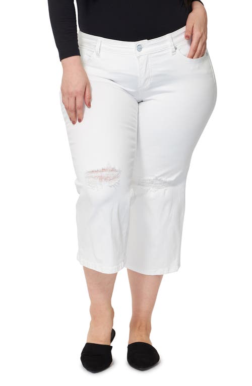 Mid Rise Wide Leg Crop Jeans in Optical White