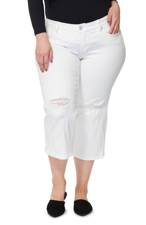 SLINK Jeans Mid Rise Wide Leg Crop Optical White at Nordstrom,