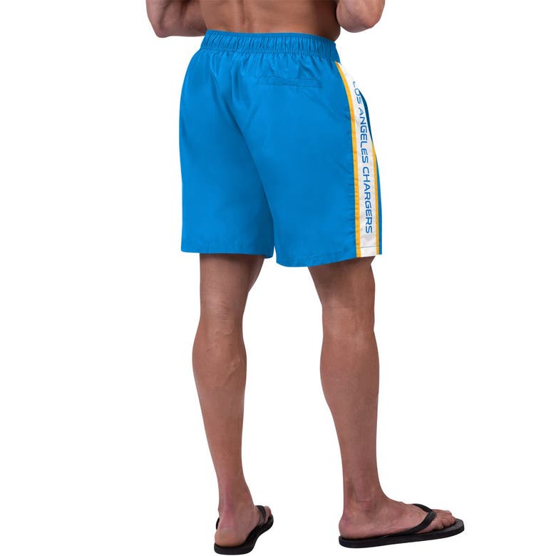 Shop G-iii Sports By Carl Banks Powder Blue Los Angeles Chargers Streamline Volley Swim Shorts