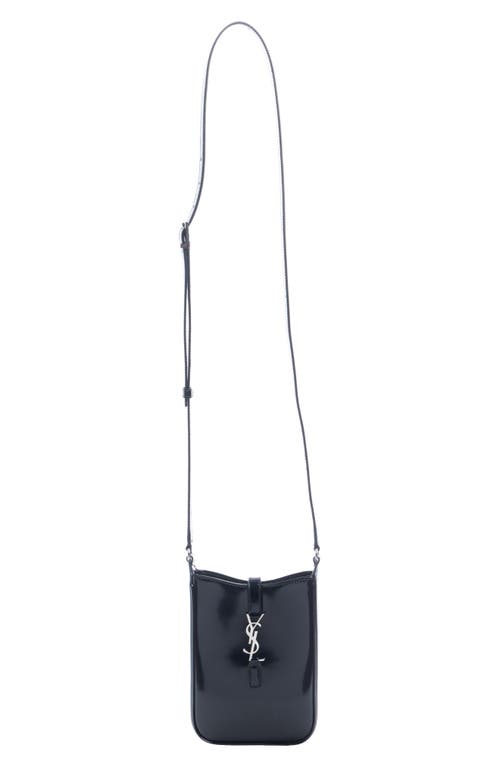Saint Laurent Mini Le 5 à 7 Patent Leather Phone Crossbody Bag in Noir at Nordstrom