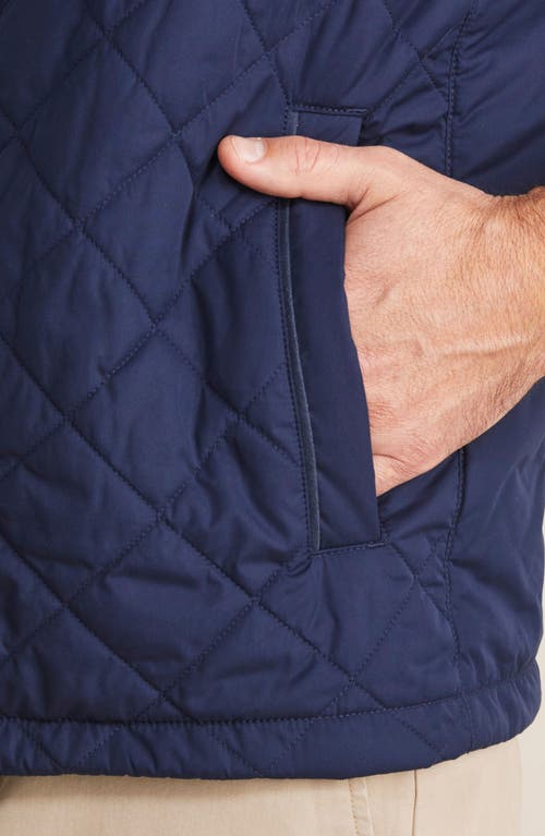 Vineyard Vines Dorset Quilted Stretch Wool Vest In Nautical Navy