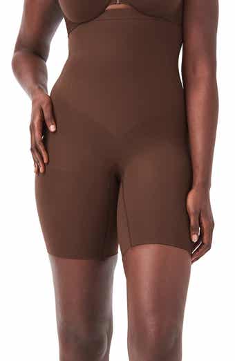 Spanx OnCore mid-thigh high-rise stretch-jersey shorts - ShopStyle