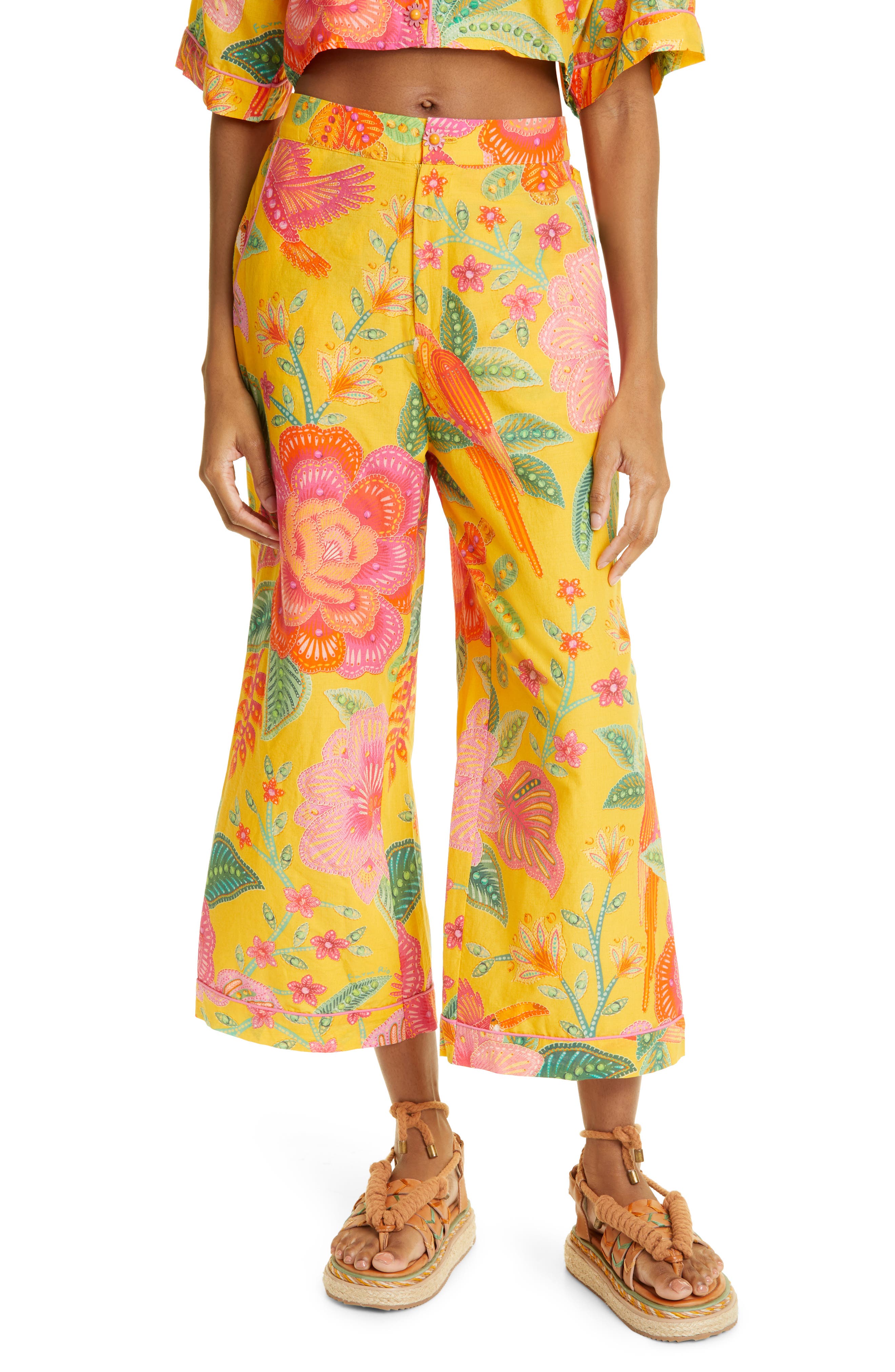 FARM Rio Macaw Bloom Cotton Pants | Nordstrom