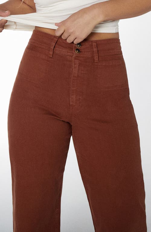 Shop Unpublished Gemma Crop Wide Leg Jeans In Rust Brown