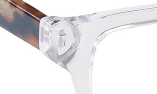Eyebobs Fare N Square 51mm Reading Glasses In Clear Crystal/orange Temples