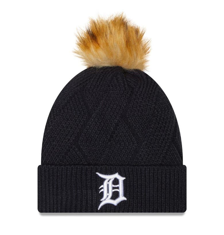 Detroit Tigers THE-COACH Navy Knit Beanie Hat by New Era