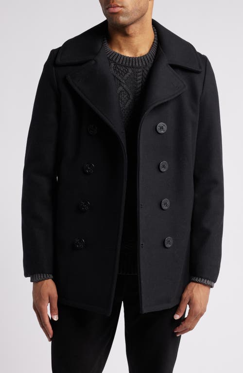 SCHOTT SCHOTT NYC WOOL BLEND PEACOAT 