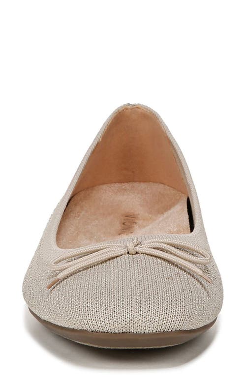 Vionic Klara Knit Ballet Flat In Oatmeal/gold