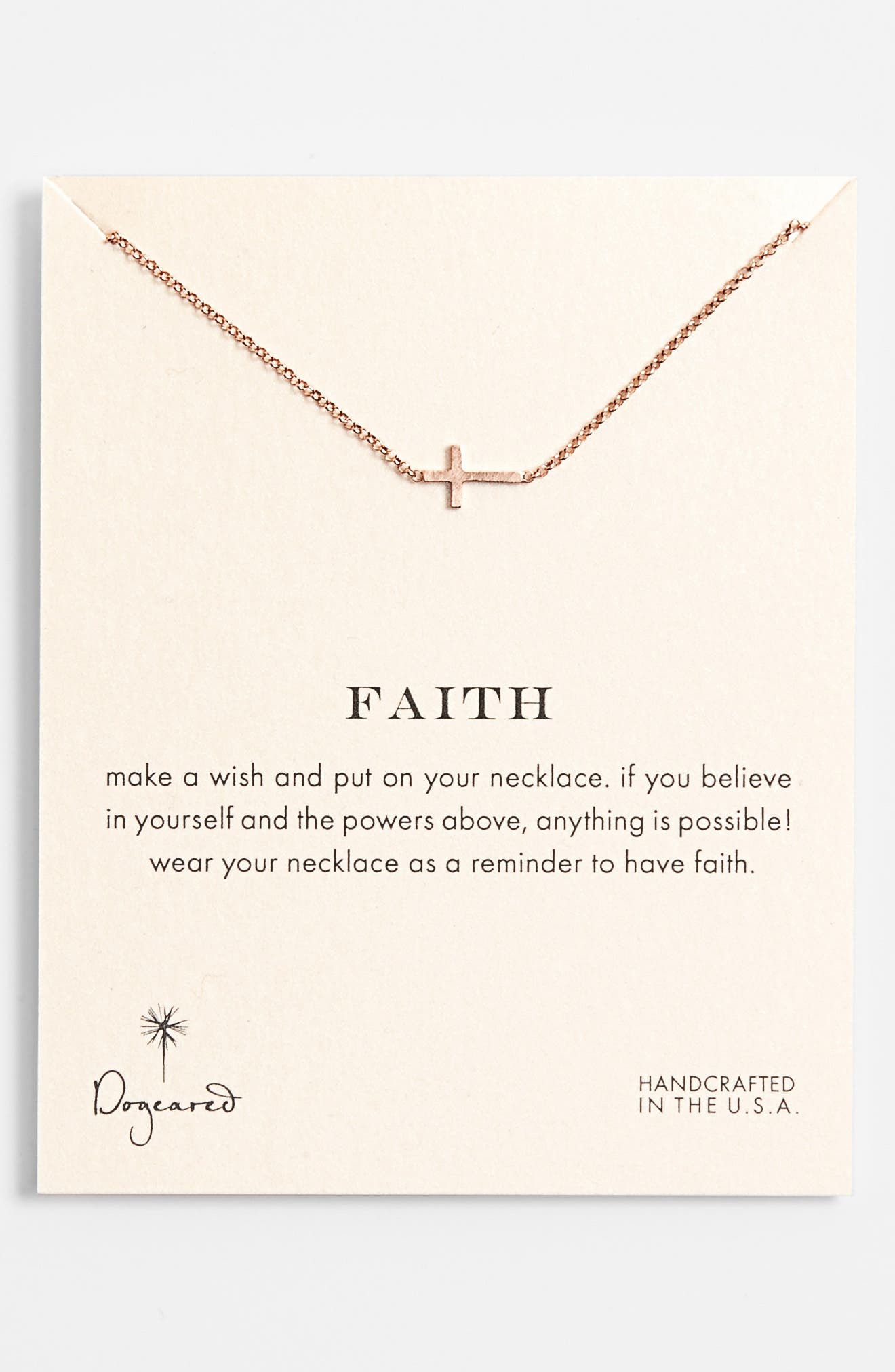 Dogeared 'Reminder Faith' Sideways Cross Pendant Necklace Nordstrom