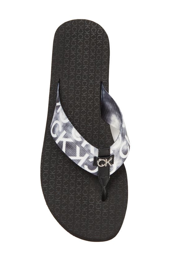 Calvin Klein Meena Wedge Flip Flop Sandal In Black | ModeSens