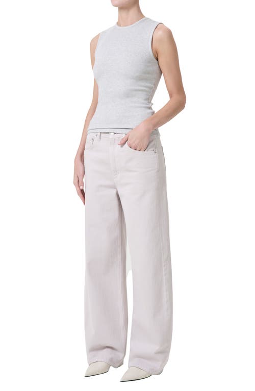 Agolde Ribbed Texture Racerback Tank Top In Brushed Grey Heather