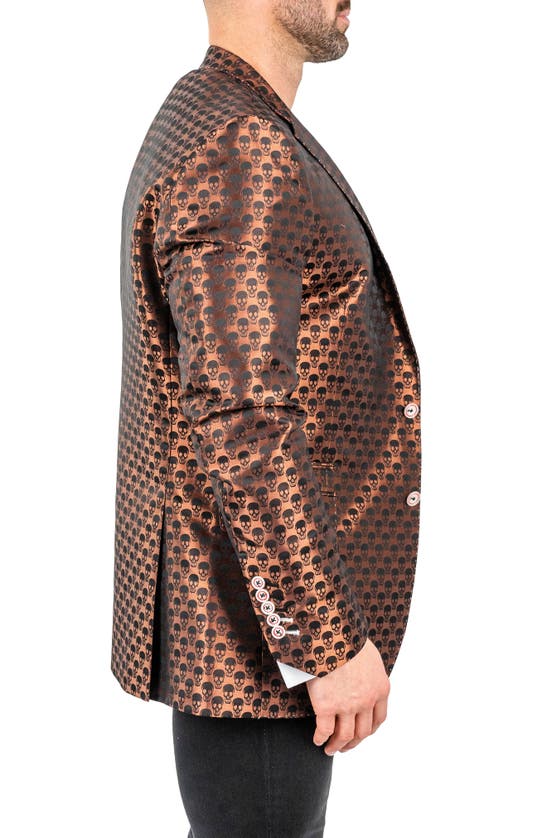 Maceoo Skull Repeat Sport Coat In Orange