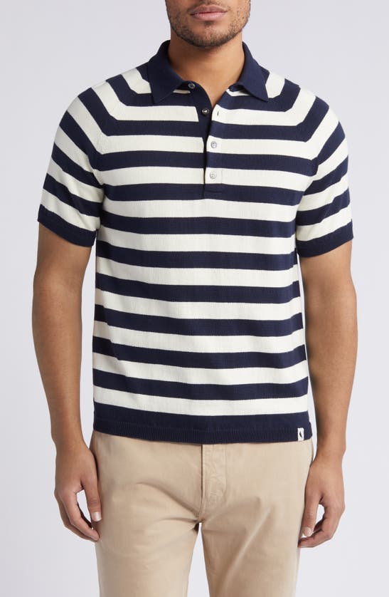 Shop Peregrine Rubgy Polo Sweater In Navy