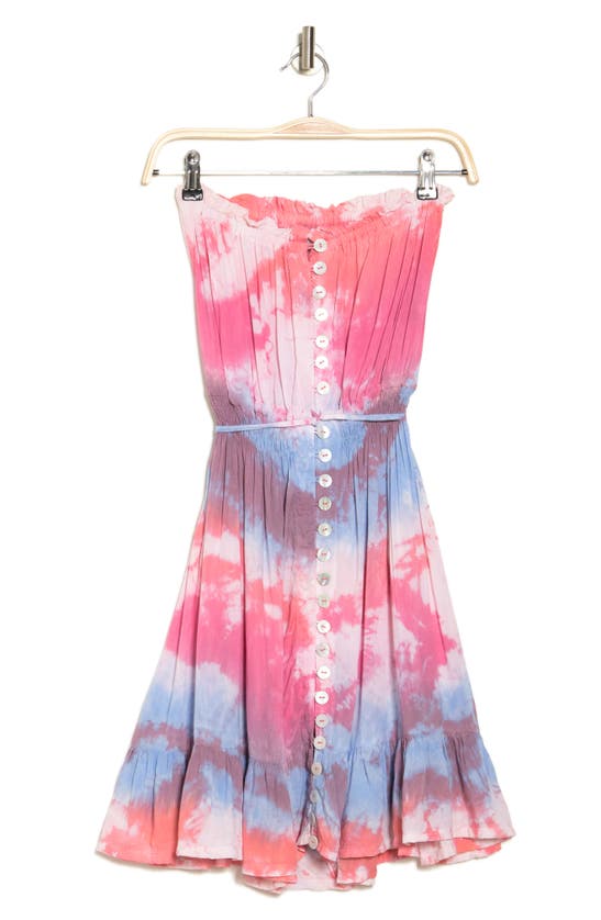 Tiare Hawaii Ryden Tie Dye Strapless Dress In Pink