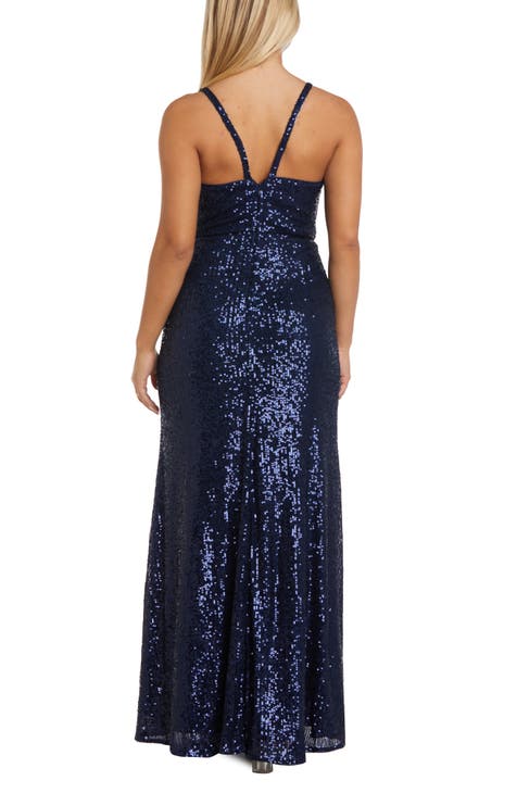 Morgan & Co. Sequin Embellished Gown